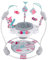 LADIDA Stationary Jumper Jumperoo Baby Activity Centre with Interactive Toys- 360° Rotating Seat, Musical Toys, and Adjustable Heights (Nordic Forest Pink)
