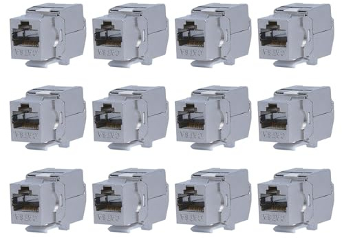 KOSCOM CONNECT 12x Keystone Modul CAT6A | STP RJ45 Einbaubuchse
