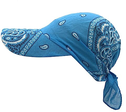 Bandana Cap mit Schleifenbindung Damen - Sonnencap Handmade in Italy - Kopftuch mit Schirm - Visor One Size (54-60 cm) - Sommercap aus Baumwolle - Mütze Frühjahr/Sommer