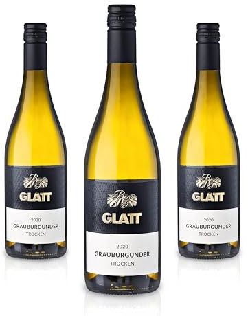 GLATT Grauburgunder trocken 2020 | Qualitätswein vom Kaiserstuhl/Baden, Deutschland | Leicht & Fruchtig im Geschmack | Weißwein aus der Pinot Gris-Traube (3x0,75l)