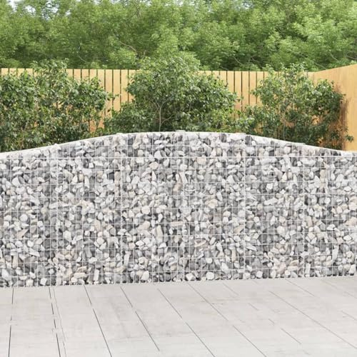 Gecheer Gabions pour pierres gabions, jardinière, paniers, 5 pièces, 30 x 100/120 cm, en forme d'arc de fer, colonnes de gabions, paniers de rétention de terre