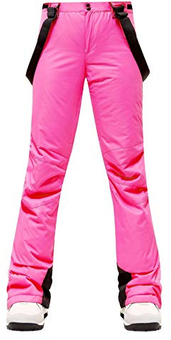 Schneehose Damen Wasserdicht - Thermohose Damen Sport - Skihose Schwarz Pink Winddicht Wasserdicht Winter Snowboard Softshellhose Skihose-Latzhose Wasserdicht Schneehosen Ski Pant Overall