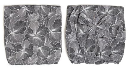 PARAMAISON Coprischienale Sedia Imbottito Dalila, Set 2 Pezzi, Sfoderabile, con Elastico, Fiocco | Largo 45cm Altezza 40/47 cm | Grigio