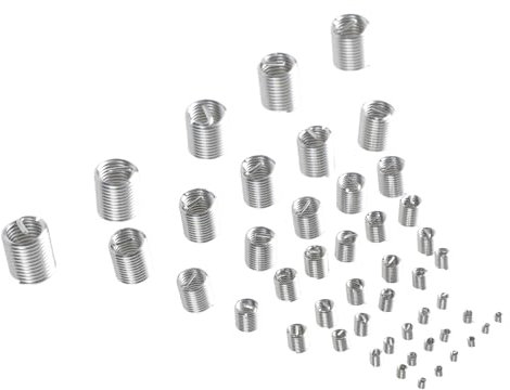 Professionelles Gewindeeinsatz-Set aus Stahl, spiralförmig, mehrere Größen, Gewindeeinsatz-Set mit Box für Mikrowellenkommunikation, Reparatur, 120 Stück