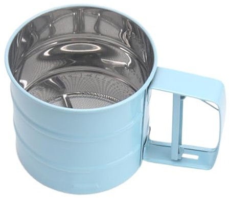 Colador de harina, colador de malla fina, colador de polvo de acero inoxidable, utensilios portátiles para hornear, para el hogar, restaurantes, cafeterías