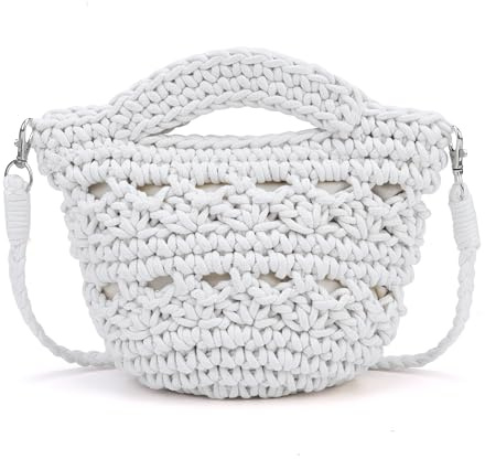 CHIC DIARY Women Straw Beach Bag Clutch Purse Small Crossbody Bag Woven Cotton Shoulder Handbag for Summer