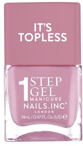 Nails Inc Topless Lily (malven-rosa) – Gel-Nagellack ohne UV– 1-Schritt-Maniküre mit ca. 8 Tagen Halt – Schnelltrocknend, vegan & 21-free – Für Kinder & Erwachsene – ohne Base Coat & Top Coat