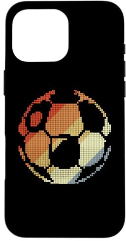 Retro Soccer Ball Pixel Graphic Football Pitch Coque pour iPhone 16 Pro Max