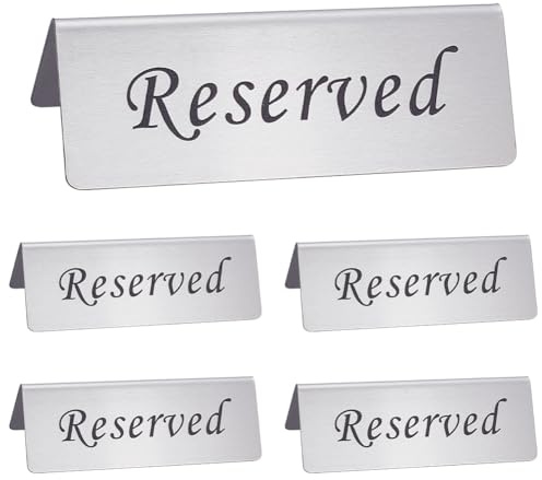 UNICRAFTALE 5 Stück Reserviert Schild Aus Edelstahl Reserviert Schild Für Restaurants Metall Tischplatten Reserviert Schilder Doppelseitige Reserviert Tische Schilder Für Geschäftsbüros Hochzeiten