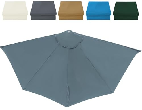 Baldacchino Di Ricambio Ombrellone Semicircolare 5 Braccia, Ø270cm Rechange Telo Per Ombrellone Per Patio, Cortile, Spiaggia, Mercato, Facile Da Installare E Sostituire, Solo Baldacchino(Gray)