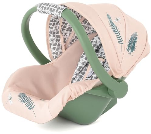 Roma RHS - Seggiolino auto per bambole felci, verde scuro e crema, tessuti riciclati, collezione Royal Horticultural Society