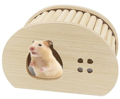 Maison en bois pour hamster 15 x 9,5 x 9,5 cm, maison pour cochon d'Inde avec design respirant, cachette peu encombrante pour cage de petits animaux, hamsters nains, gerbilles, chinchilla et petits