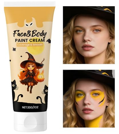 Colori per il Corpo Viso e Corpo A Base d'Acqua Lavabile Crema Colorante | Trucco Lavabile e per Costumi Per Scheletro Vampiro Bambini Teatro Scena Festa Bambini Natale E Halloween