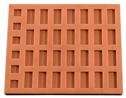 ＡＷＨＡＯ Little Brick Ziegelform, Mini Ziegelsteine, Silikonform für 34 Miniatur Ziegelsteine aus Beton, Leicht zu Entformen für Modellbau und DIY, Maßstabsgetreu, Miniatur Ziegelherstellung