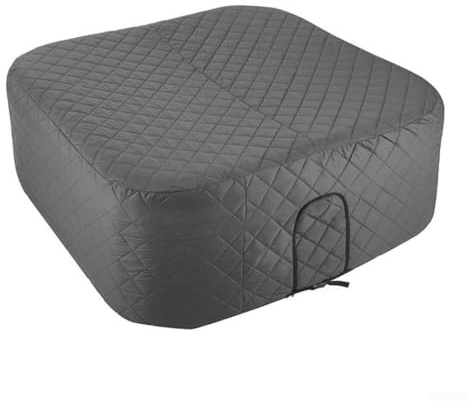 Cubierta térmica inflable para jacuzzis con material impermeable aislado para mantener el agua caliente y reducir las facturas de energía (gris)