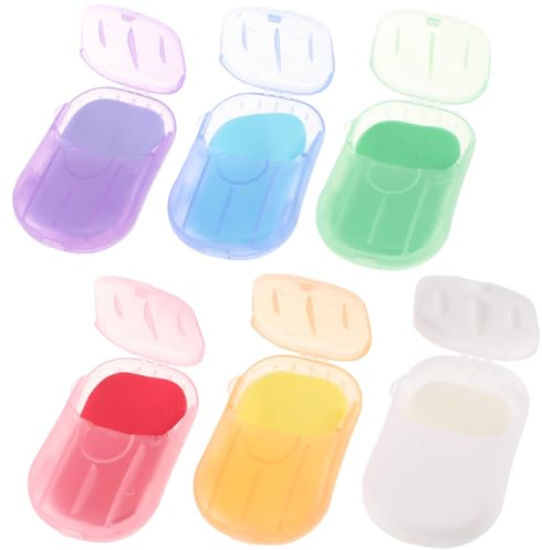 Alipis 120 Hojas Jabón Láminas Portátil Caja Compacta para Viajes Camping Senderismo Limpieza de Manos al Aire Aromas