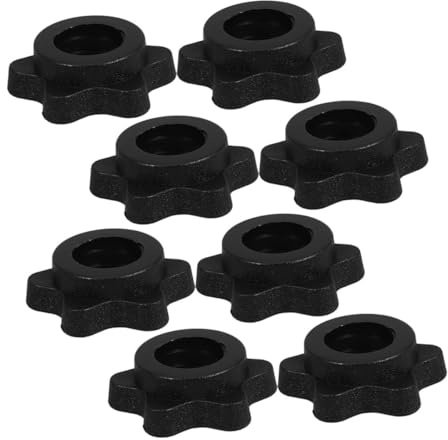 GARVALON 8pcs Spinlock Dumbbell Bar Nuts Plastic Collar Clamps for Weight Lifting Fitness Nonslip Screw Barbell Clips Easy Secure for Gym Workout
