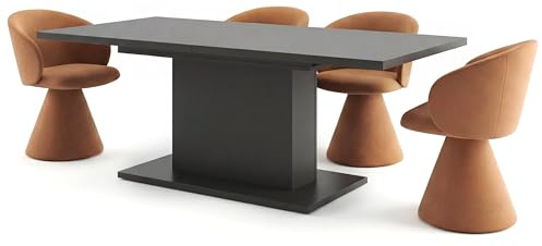 Newroom Esstisch Ausziehbar Anthrazit Esszimmertisch Modern - 150x76x90 cm (BxHxT) - Tisch Küchentisch Speisetisch - Esszimmer Küche Wohnzimmer