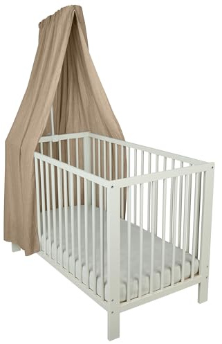 Sterntaler Betthimmel, luftiger Gaze-Stoff, leichter Baby-Betthimmel für Kinderbett, dekorativ und atmungsaktiv, 160×300×0,5 cm, lichtbeige