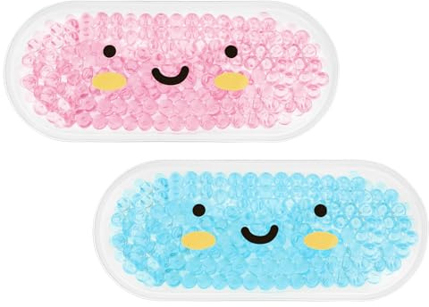AYBUY Ghiaccio Gel Riutilizzabile Bambini, 2 pezzi Cuscinetti Refrigeranti per bambini, Impacco Caldo Freddo con Freezer e Microonde, Borse di ghiaccio per Punture di Insetti, Rosa+Blu