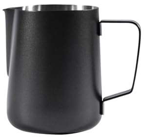 Milk Frothing Pitcher, Brocca for schiuma di latte 350/500ml Acciaio inossidabile Caffè Barista Frother Espresso Fumante Latte Cup Brocca(Black-350ml)