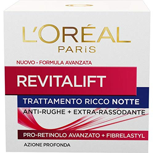 L'Oréal Paris Crema Viso Notte Revitalift, Azione Antirughe Extra-Rassodante con Pro-Retinolo Avanzato, 50 ml