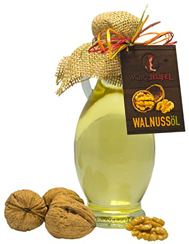 Walnussöl, Walnuss - Öl. Naturreines kaltgepresstes Walnussöl aus USA, Kalifornien in Premiumqualität AMPHORE IRGIZIA - Flasche 250ml.