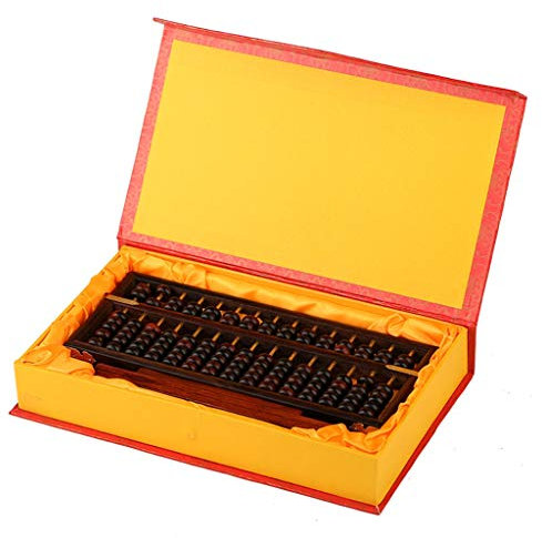 Abacus Traditional Calculation Tool Art Collection Abacus Accounting Abacus Children's Students Redwood Abacus Office Supplies Maths Abacuses (Color : Brown, Size : 26.5 * 11 * 1.5cm)