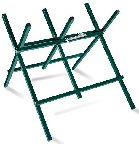Kapler Log Sawhorse for Chainsaw, Foldable Steel Wood Saw Horse with Notched Sawtooth and Wood Log Fixed Spring, Supporting Weight 150 lbs