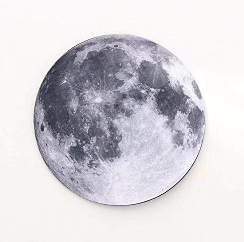 Trifoglio Mini Tappetino per Mouse Rotondo 220x220x3mm, Mouse Pad Impermeabile e Antiscivolo, Tappetini Mouse per Gaming, Ufficio, Laptop Mouse PC/Mac/Laptop. (Luna)