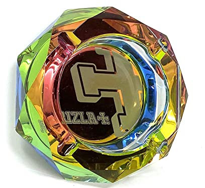 Rizla Crystal Glass Ashtray, Official Licensed Rizla Astray (Multi Rainbow)