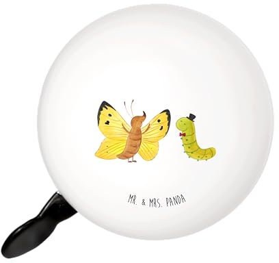 Mr. & Mrs. Panda Fahrrad-Klingel Raupe Schmetterling - Geschenk, Zitronenfalter, Fahrrad Klingel, Für, Hut, Kokon, Glocke, Hütchen, Gute Laune, Fahrradklingel