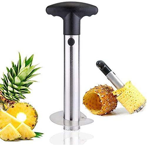 Descorazonador De Piña De Acero Inoxidable Pelador De Piña Cortador En Acero Inoxidable Cuchillo Descorazonador De Piña Cortador Pelador De Piña Para Piña Cortar Piñas Rápida y Fácilmente Sin Cuchillo