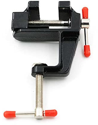 BUYSK Mini morsetto per panca da tavolo per modellismo fai da te per riparazioni fai da te modellazione pittura e artigianato, nero (lega di alluminio)
