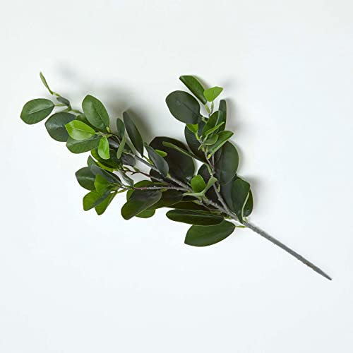 HOMESCAPES Branche arbre à caoutchouc artificielle, Tige artificielle plante tropicale 58 cm