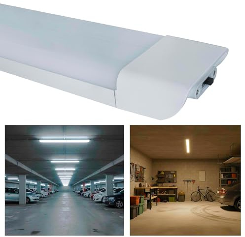 Planetitaly Plafoniera LED 40W CCT Lampada Parete Soffitto Muro Officina Garage Ripostiglio Cabina Armadio Spogliatoio Guardaroba Luce Interni Alta Resa Luminosa Luce Diffusa 230V (90cm)
