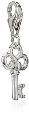 NKlaus Bettelarmband Charm-Anhänger Schlüssel 925 Silber 16x10mm, 1 Stück | Amulett für Charm- und Bettelarmband; Gewicht 1,14g