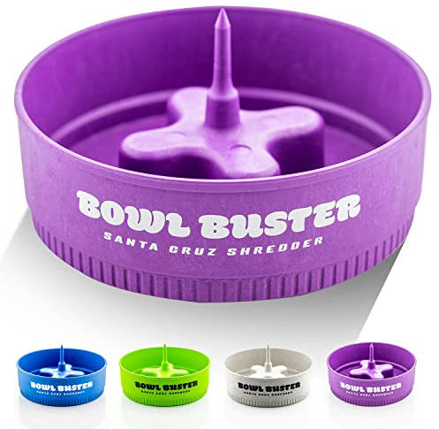 Santa Cruz Bowl Buster Ashtray with protective cap - Poker with Sturdy & Convenient Design - Four large bowl knock platforms, Mess-Free & Heat Resistant Cleaning tool
