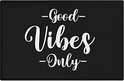 Trendation - Fußmatte Spruch Good Vibes Only Lustige Fussmatte 60x40 cm Außen und Innenbereich Wetterfest