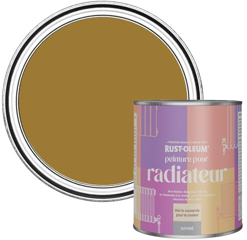 Rust-Oleum Yellow Heat Resistant Radiator Paint in Satin Finish - Wet Harvest 750ml