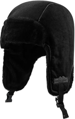 Clakllie Wintermütze Uschanka Russenmütze mit Ohrenklappen, Warme Kunstfellmütze Fellmütze Trappermütze Bomber Hut mit Ohrenwärmer Fliegermütze Pilotenmütze Aviatormütze Ohrenschützer für Herren