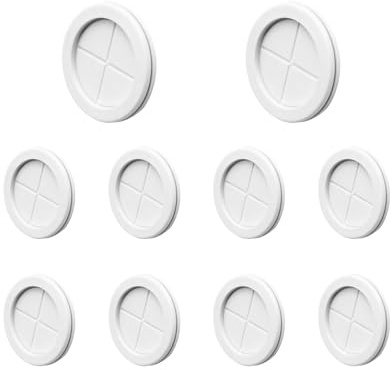 Leliafleury Closed Rubber Grommet 10 Pcs 30mm Double Sided Hole Plugs Round Rubber Grommet for Protecting Wires Plugs Cables, White