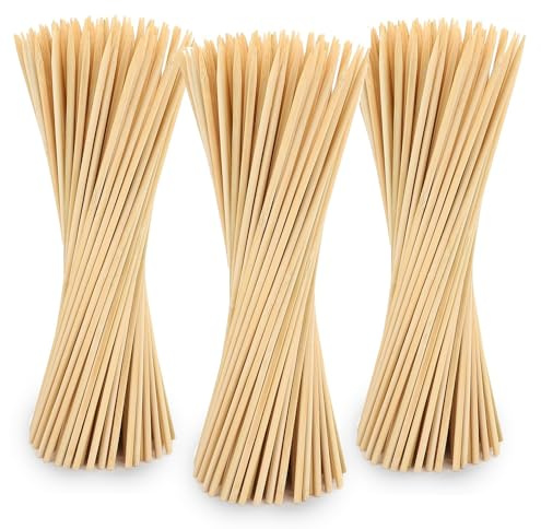 100 Pack 12 inch Bamboo Skewers for BBQ, Appetiser, Fruit, Cocktail, Kabob, Chocolate Fountain, Grilling, Barbecue, Kitchen, Crafting & Party, Natural Wooden Stick — Φ=4mm, Eco-Friendly Wood Sticks