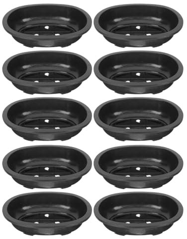 Gralara 10 vasi per Bonsai, Vaso da Fiori, Vaso Ovale per Bonsai, vasi per Bonsai per Giardino Esterno, Balcone Domestico Interno, 310 mm x 240 mm x 85 mm