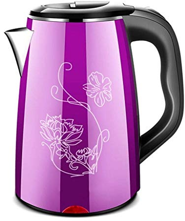 RBUDSPOLF Portable Electric Kettle Jug Insulation Integrated-Scalding 2.2L Electric Kettle, Double Pot Body, Three Layers Fast/Purple