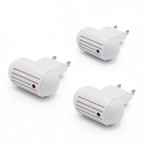 Prises Anti Moustiques - Lot de 3 Prises à Ultrasons - Témoin Lumineux - Non Toxique pour l'homme et Les Animaux de Compagnie - Branchement sur Secteur - Tout Type de Pièces - Anti Piqûre Moustique