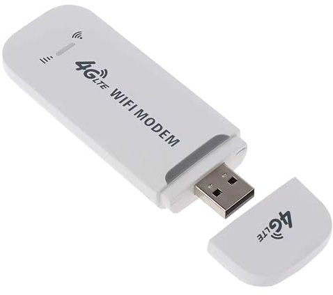 4G LTE USB WiFi Wireless Modem Dongle, Unlocked Dongle With SIM Card Slot 150Mbps Support 10 Users, Portable WiFi Modem Mobile Hotspot, for PC Desktop Laptop Phone (White)