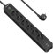 JSVER Ciabatta con Protezione da Sovratensione, Presa Multipla (3680W 16A) con 6 Scomparti, 2 Prese di Distribuzione USB A e 2 USB C con Iinterruttore, Prolunga a Parete per Ufficio Domestico, 2M-Nero