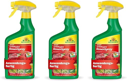 Neudorff Spruzit Schädlingsfrei Rosenspray AF 3x 750 ml saugende Insekten Thripse Zikaden Blattläuse Schildläuse Wollläuse, Schmierläuse, Spinnmilben, Weiße Fliege, Raupen