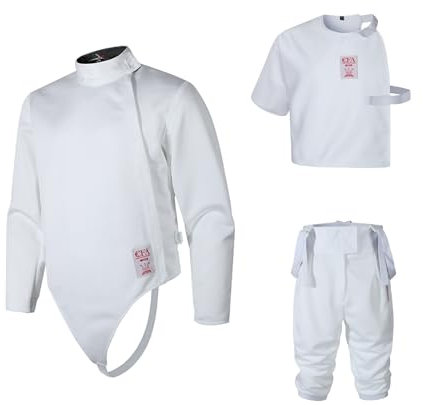 HXYhydrypd 3-teiliger Fechtschutzanzug, 450N Fechtuniform, Fechtausrüstungsset for Rechtshänder-Fechtsportler, Weste/Jacke/Hose(60#)